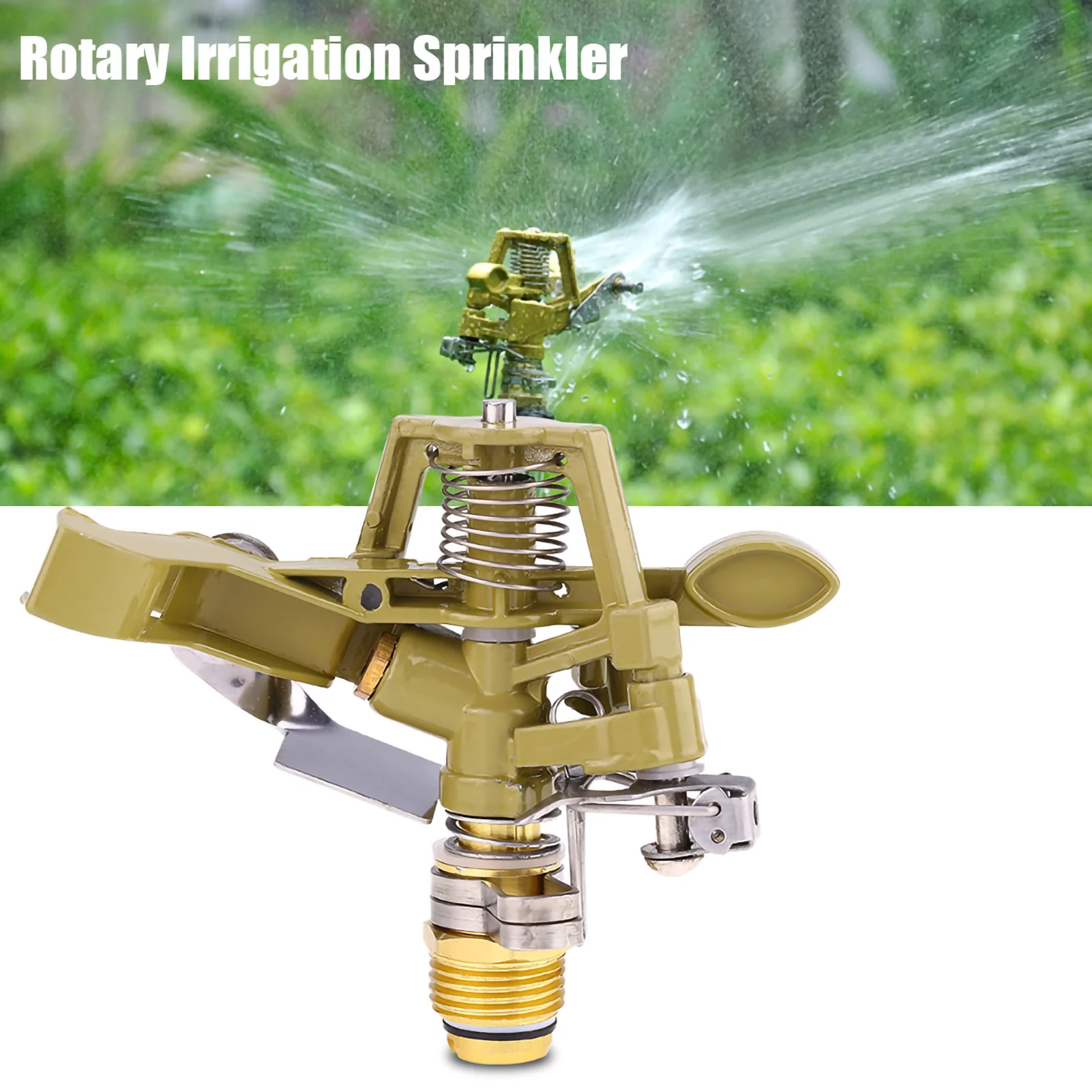 Growcolor Irrigation Sprinkler Garden Yard Lawn 360° Zinc Alloy Water Irrigation Sprayer Sprinkler F(4分)