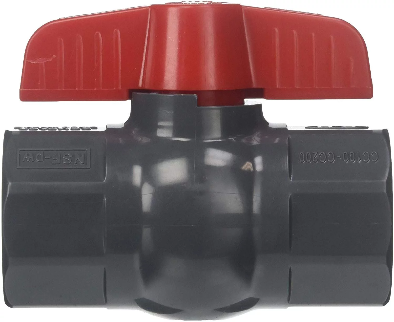 King Brothers 107-606 Pvc Schedule 80 Grey Ball Valve Solvent Weld,