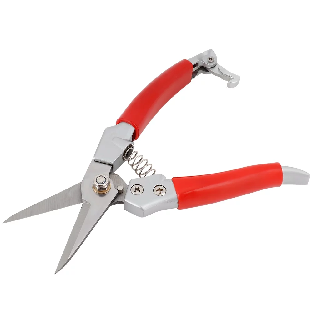Garden Pruners, Gardening Shears Gardening Plant Pruning Scissors Red Handle Straight Pruning Shears Hand Pruner(Painting Process)