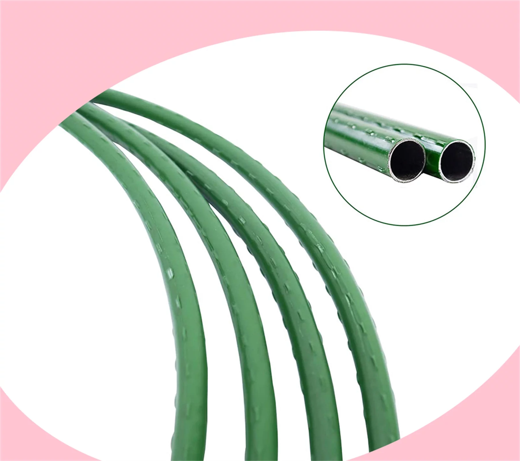 8Pcs Greenhouse Hoops with 16Pcs Extension Stakes