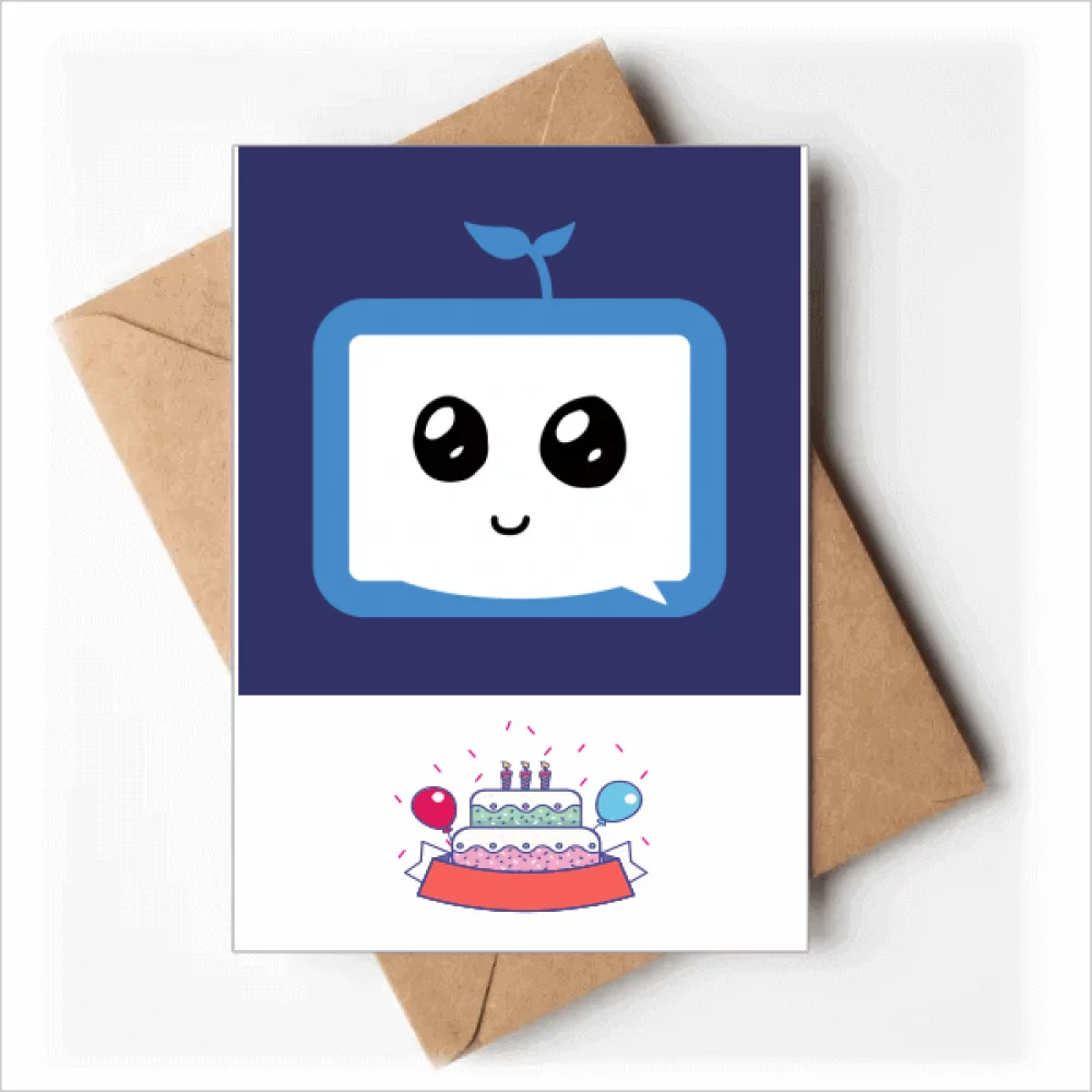 Saplings Sle Small TV Face Original Happy Birthday Greeting Cards Envelopes Blank