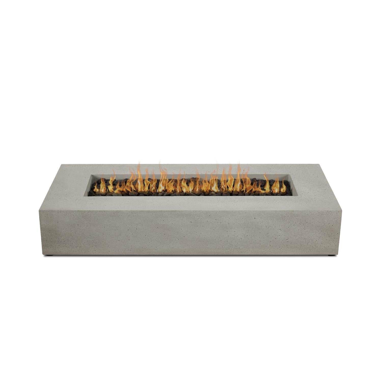 La Valle 72 Inch Rectangular GFRC Concrete Propane Fire Pit Table in Flint By BBQGuys Signature