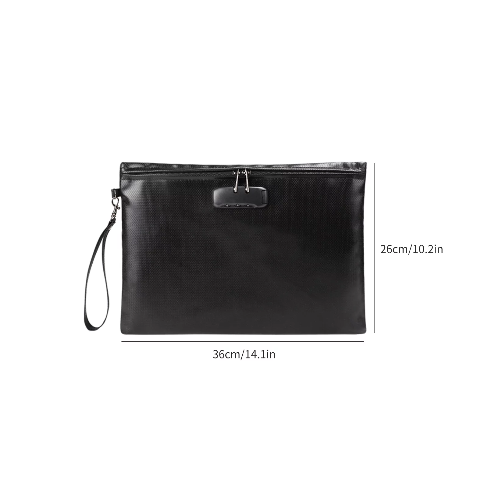 Gecheer Fireproof Document Bag with Lock Money Safety Organizer Zipper Closure Storage Pouch Pocket with 10 Cards Slot for for A4 Documents File Cash Passport Certificates Home Office Travel