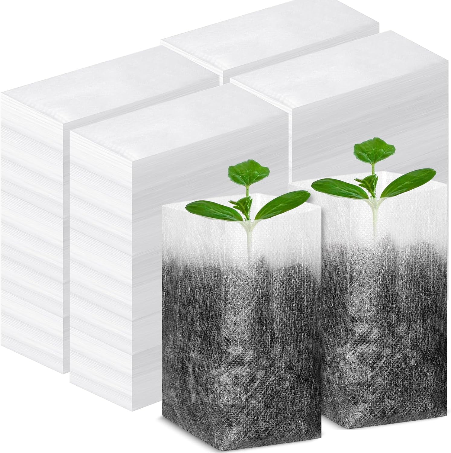 Nvzi 1000 Pcs Seedling Nursery Bags Seed Bags Non Woven Plants Nursery Bags 5.9 x 6.3 Inch Fabric Seedling Pots Plant Grow Bags Plants Pouch for Vegetables Flower for Home Garden Greenhouse Supplies