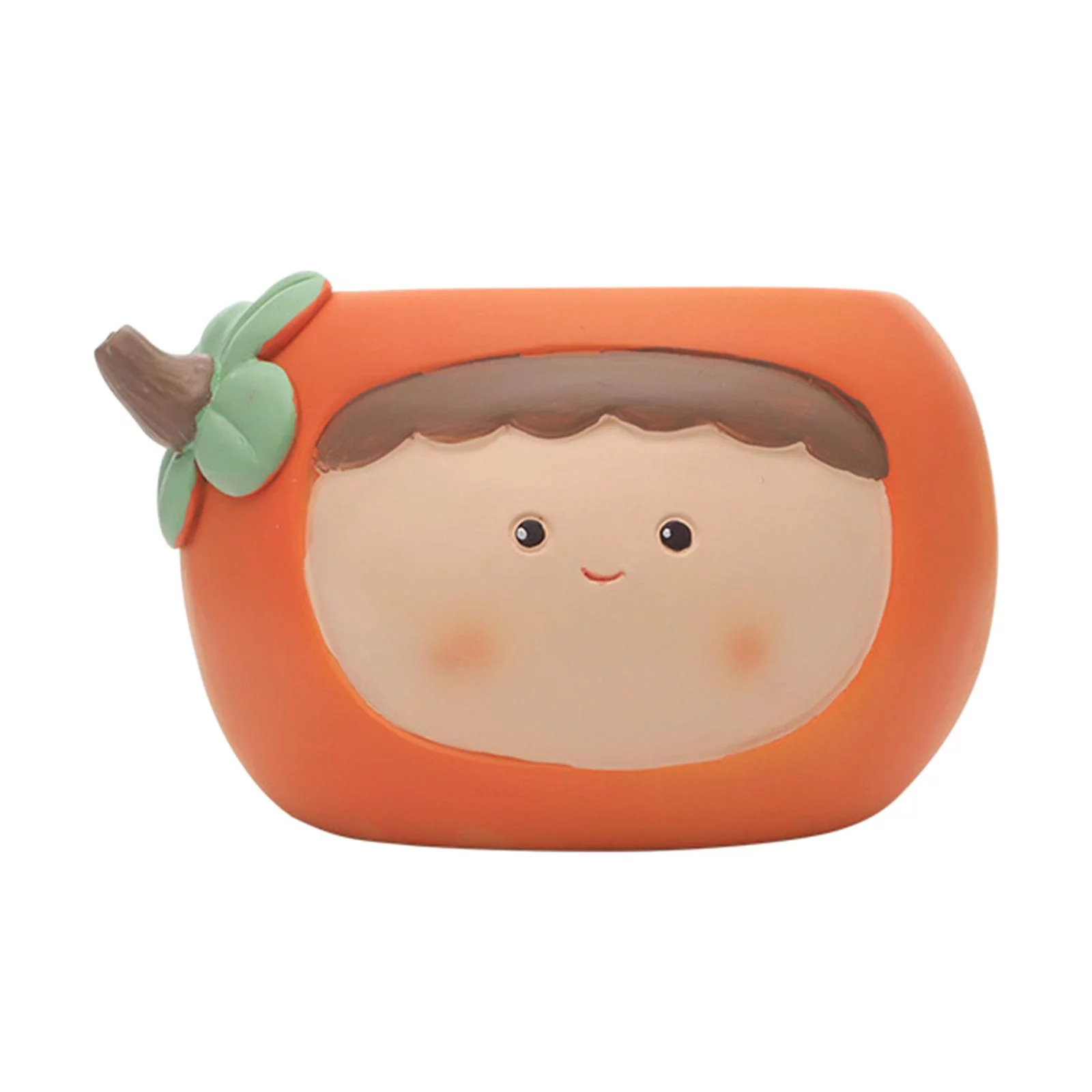 Lovely Planter Flower Pot Container with Drain Hole Pencil Holder Box Ornament Orange