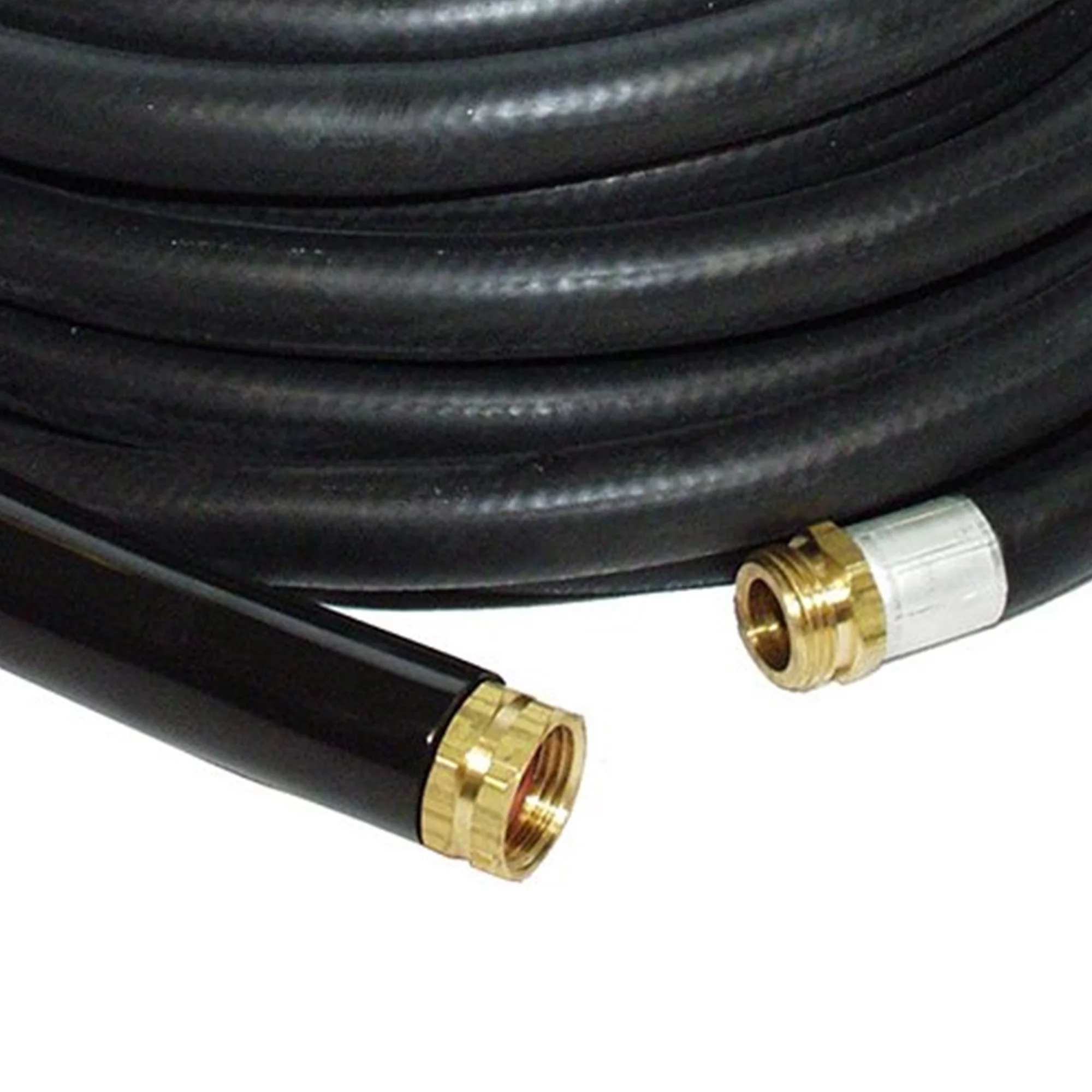 Apache 50 Ft Industrial Rubber Garden Water Hose w/ Brass Fittings (2 Pack)