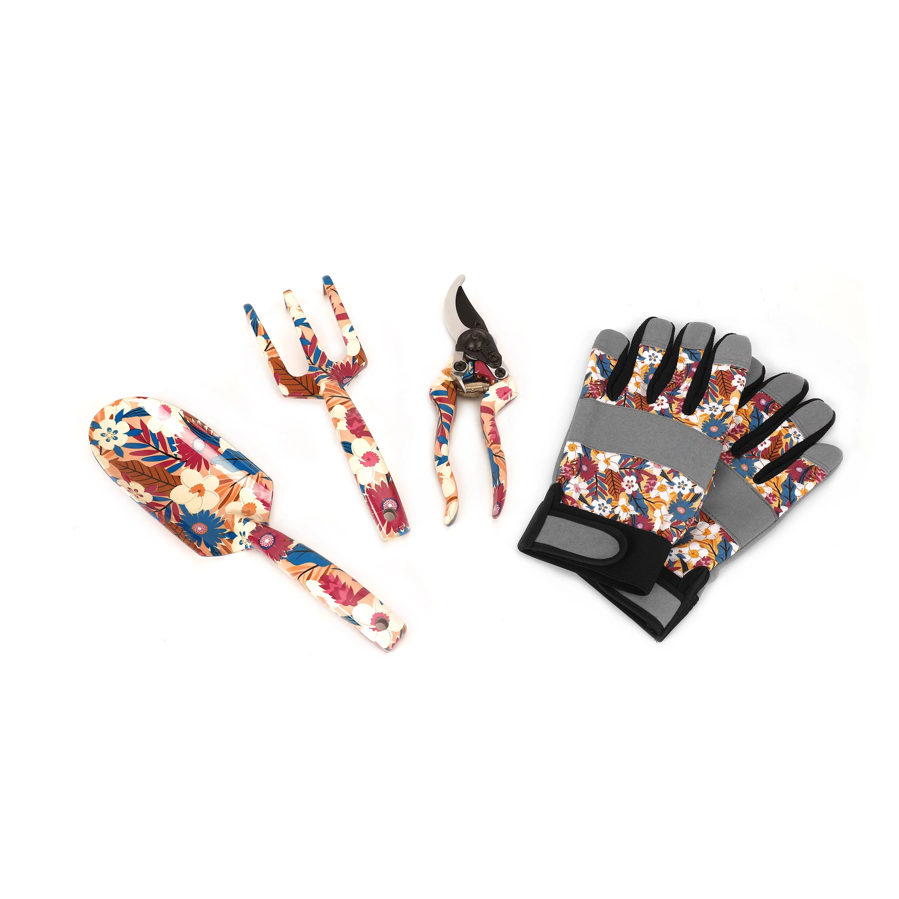 Essentials Floral Aluminum Gardening Tool Set Multicolor