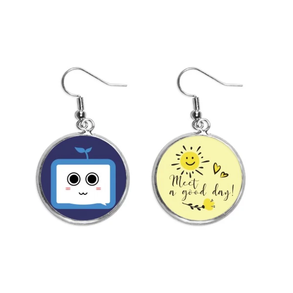 Saplings Cute Small TV Face Original Ear Drop Sun Flower Earring Jewelry Fashion