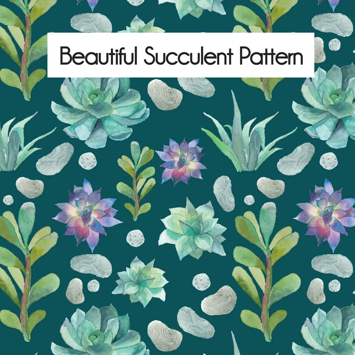 Expert Gardener Ladies Teal Succulent Print, Touchscreen compatible Medium Utility Glove
