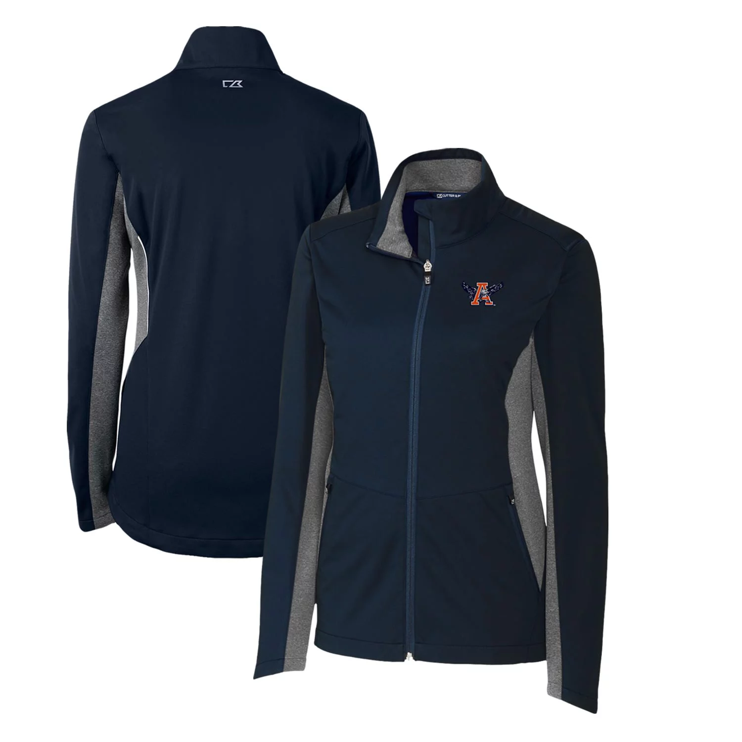 Women's Cutter & Buck Navy Auburn Tigers Vault Navigate Softshell Full-Zip Jacket