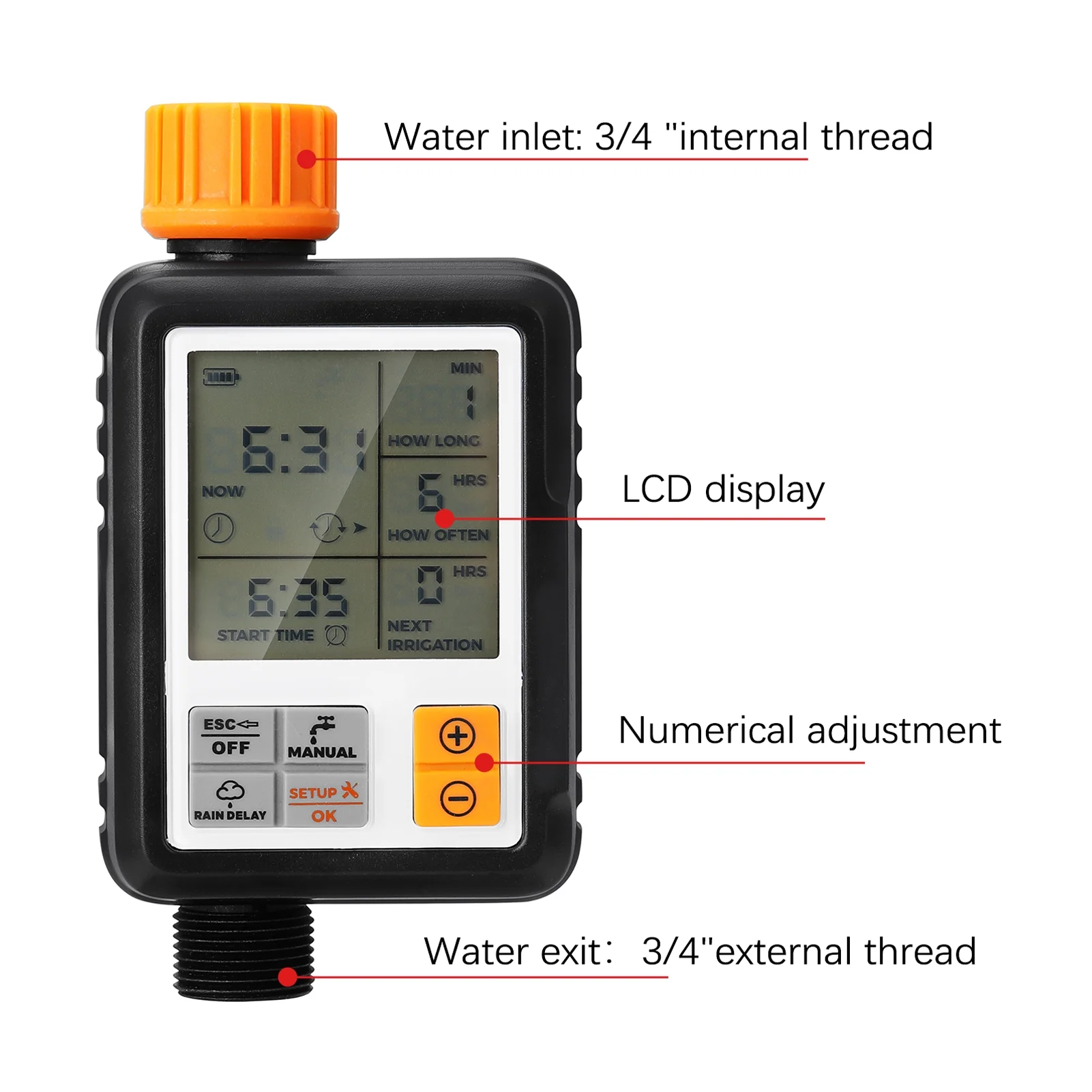 Large Screen Multifunctional Timing Watering Device Garden Sprinkler Controller Intelligent Automatic Watering Timer