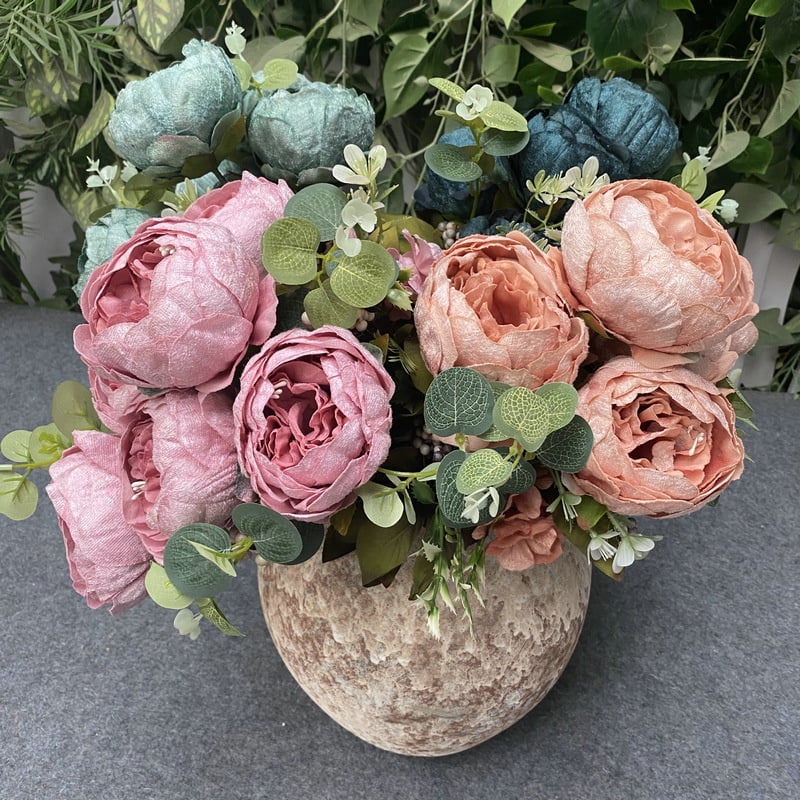 Diamond velvet peony wedding wedding road leading fake flower wall home living room desktop desktop simulation flower arrangement pot flowers