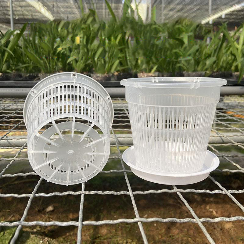11/14cm Mesh Pot Root Control Transparent Flowerpot  Orchid Flower Breathable Growth Container Garden Plastic Flower Pot