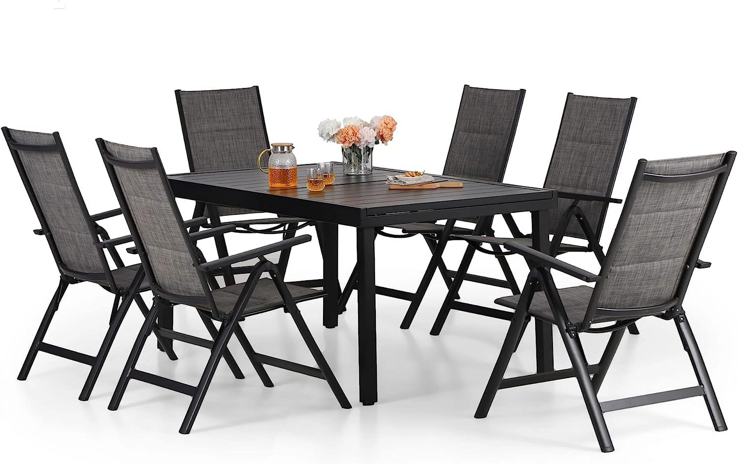 Kullavik 13 Pieces Outdoor Patio Furniture with 43" 55000BTU Gas Propane Fire Pit Table PE Wicker Rattan Sectional Sofa Patio Conversation Sets Grey