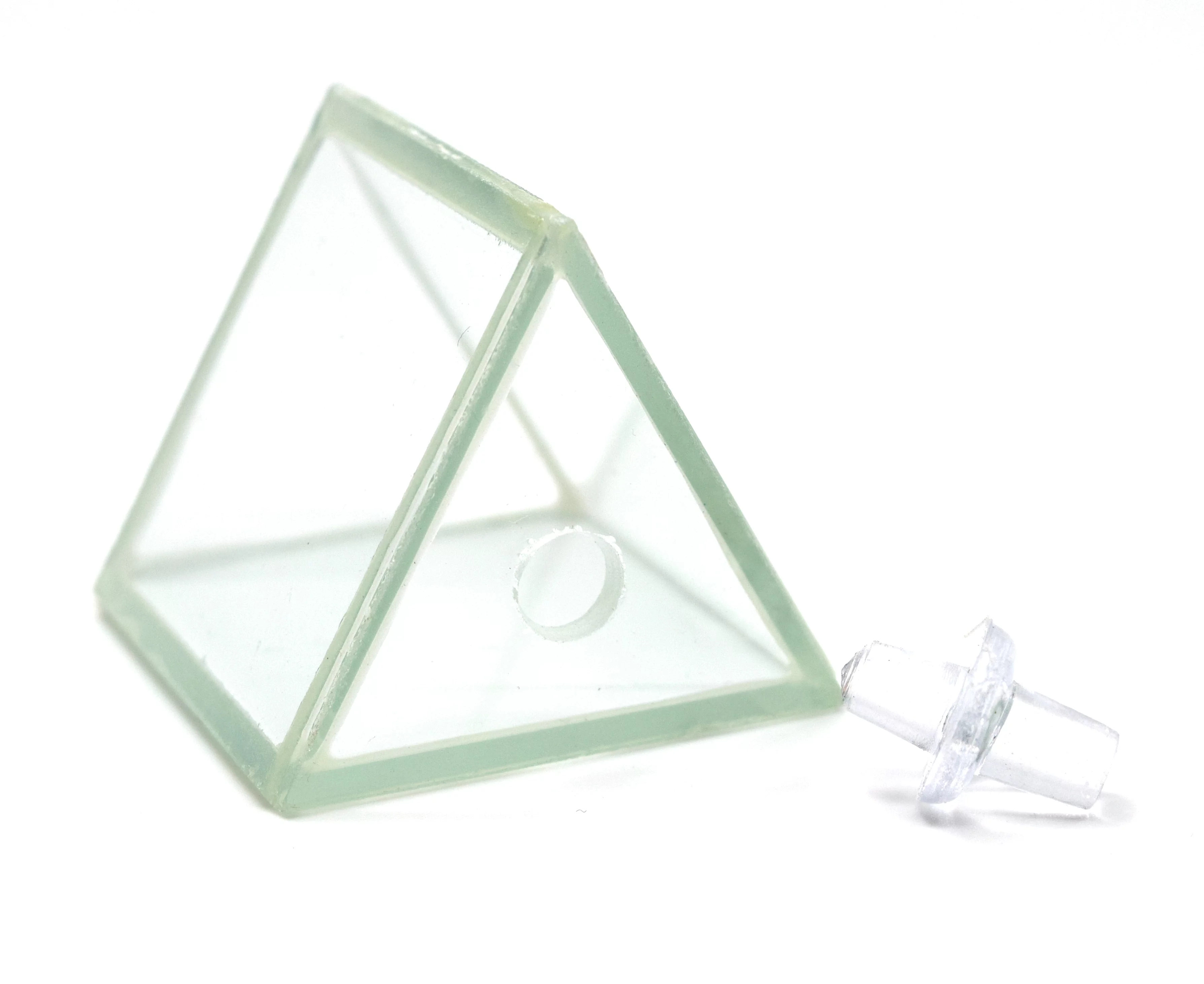 Hollow Glass Prism, with Stopper, Size 1.5
