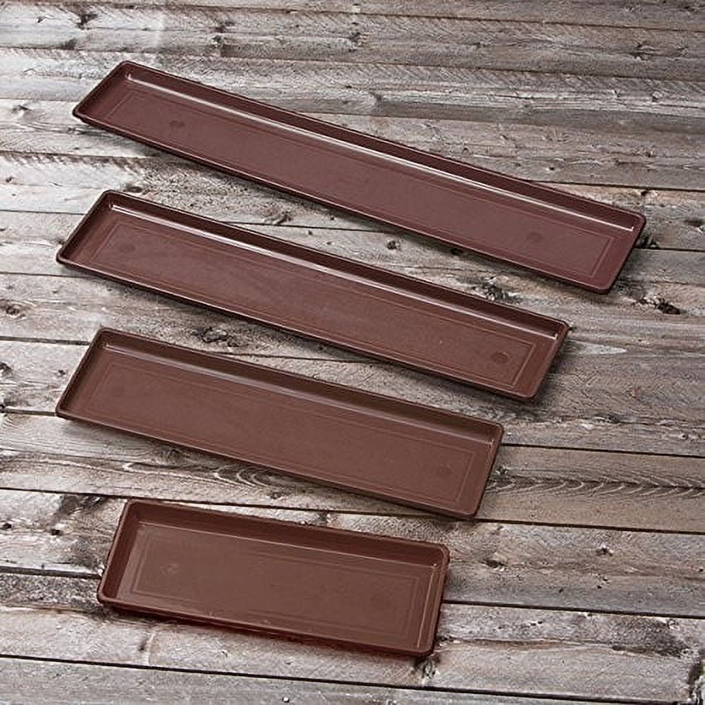 Novelty Plastic Flower Box Tray, Brown, 18