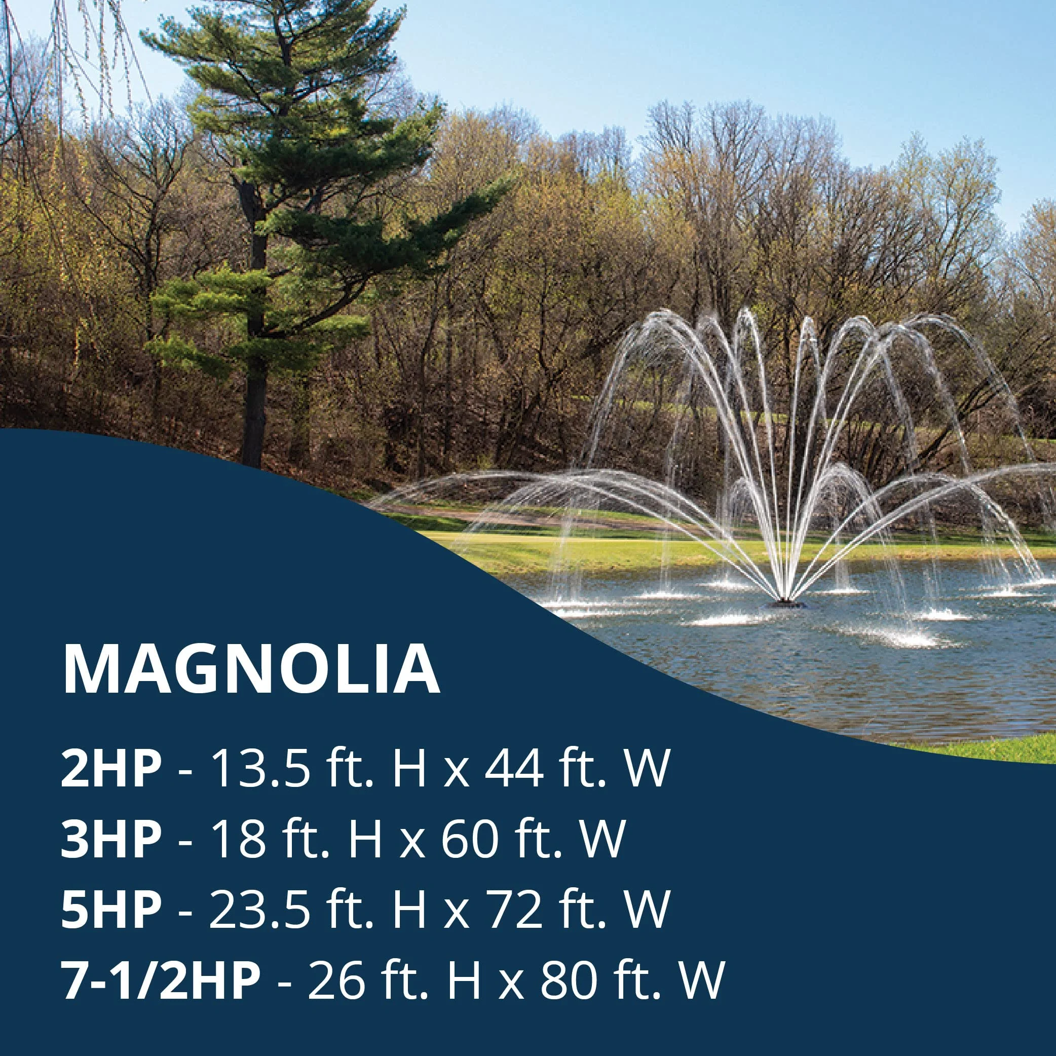 Kasco J Series 2 HP, 3 HP, 5 HP & 7-1/2 HP Magnolia Premium Fountain Nozzles Only (Fountain not Included)