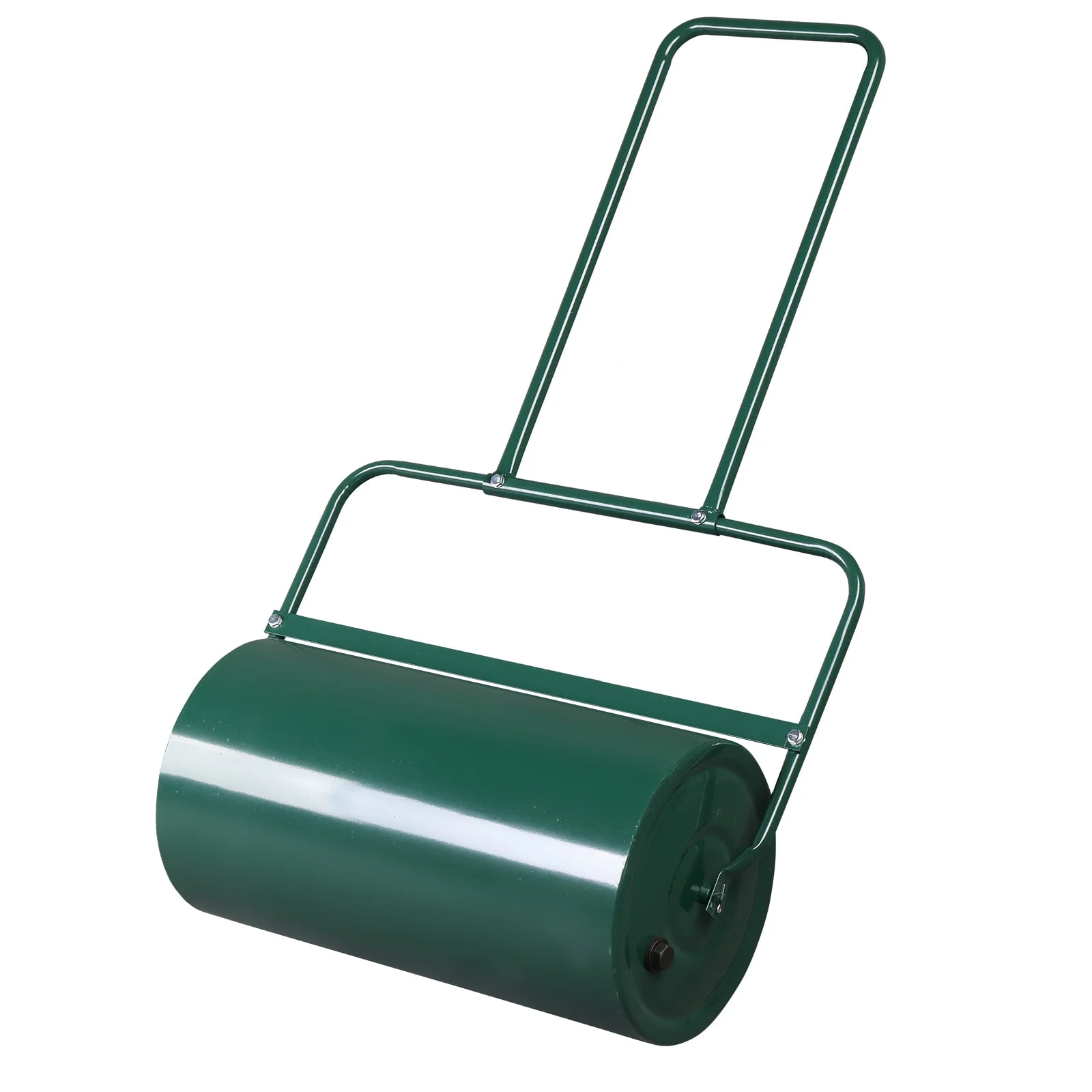24in Garden Roller Lawn Steel Water Filled Push for Garden, Yard Green
