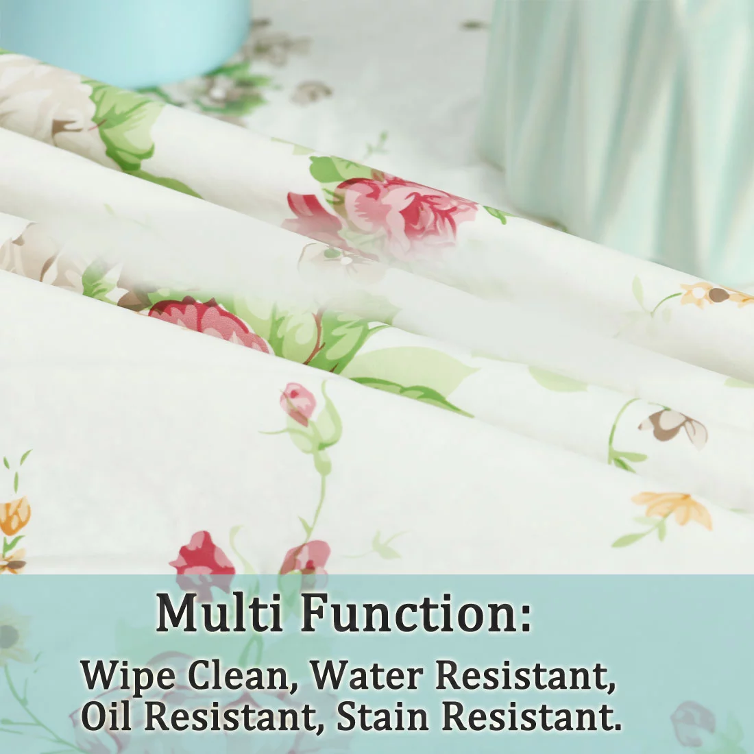 PiccoCasa Vinyl Tablecloth Round Tables 71