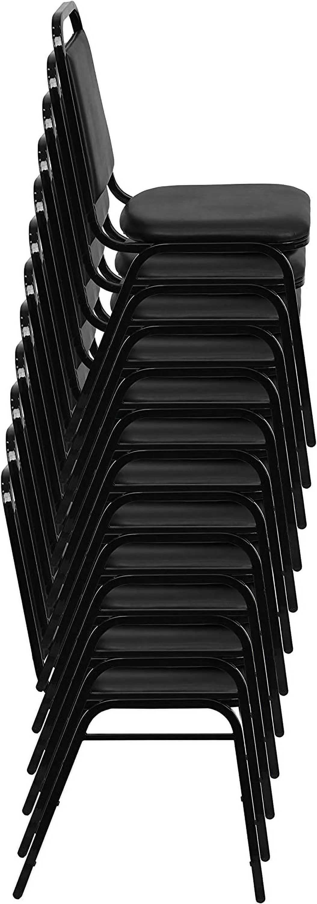 YPSXVGJ Trapezoidal Back Banquet Chair  Black Vinyl/Black Frame