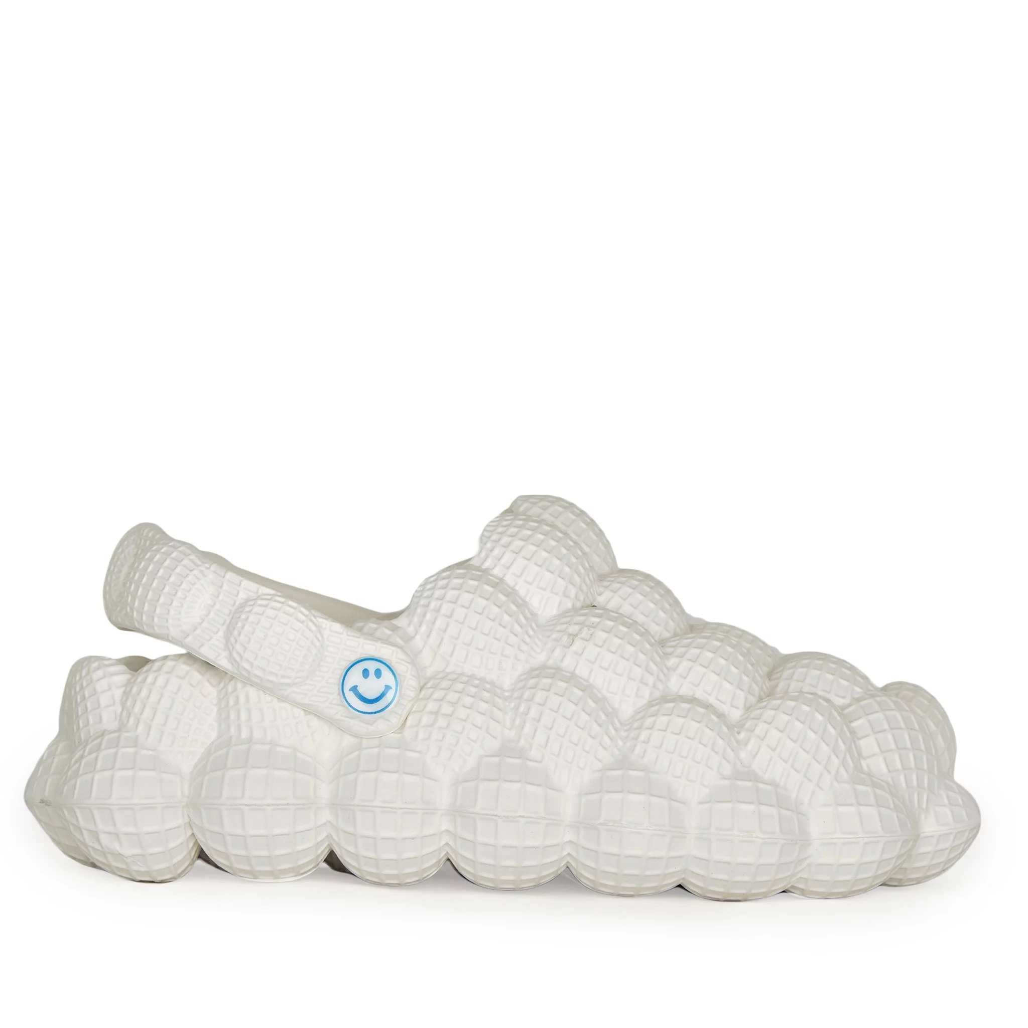 Wild Diva Unisex Non-Slip Bubble Cloud Lychee Waterproof Massage Reflexology Rubber Shower Slingback Slides (White, 10)