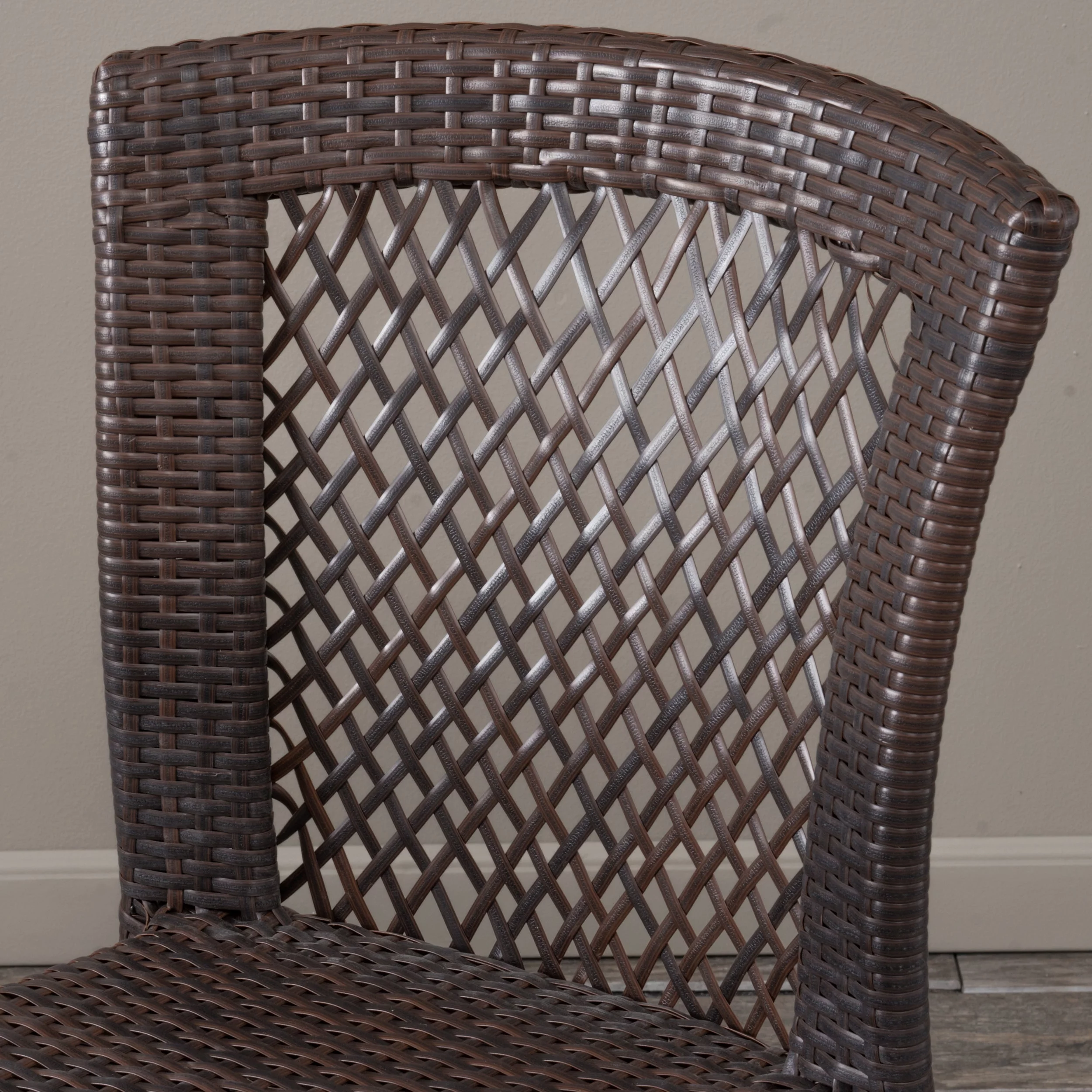 Cisneros 7 Piece Oblong Wicker Dining Set, Multibrown