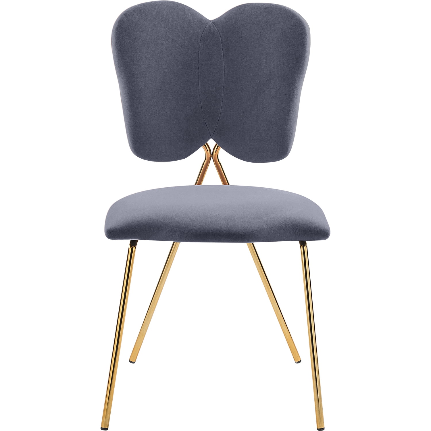 Maykoosh Artisanal Attic Velvet Upholstered Dining Chair with Butterfly Shaped Back and Sturdy Gold Iron Legs