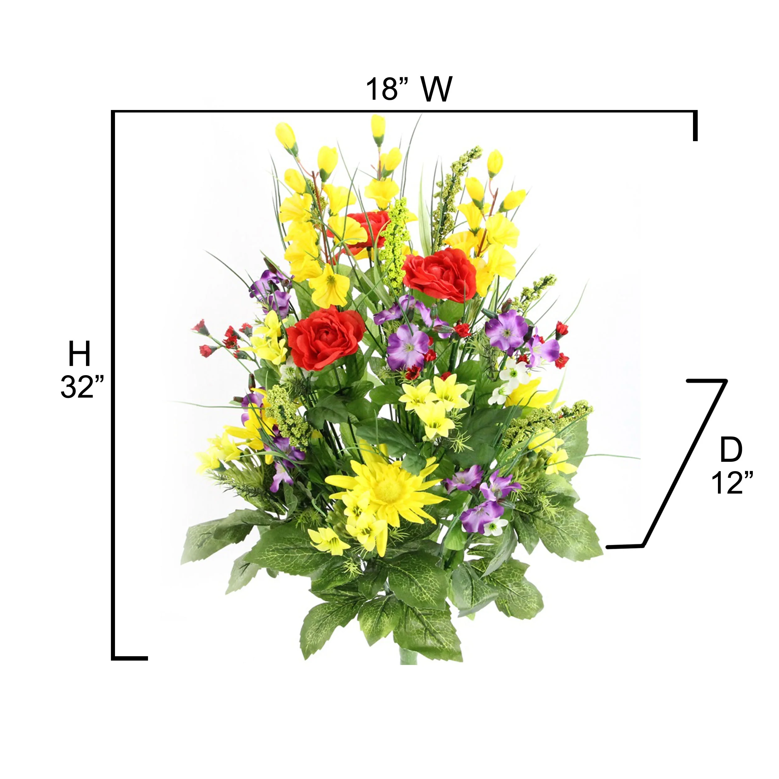 Admired by Nature  Artificial Dahlia, Morning Glory, Ranunculus & Blossom Fillers Mixed Bush