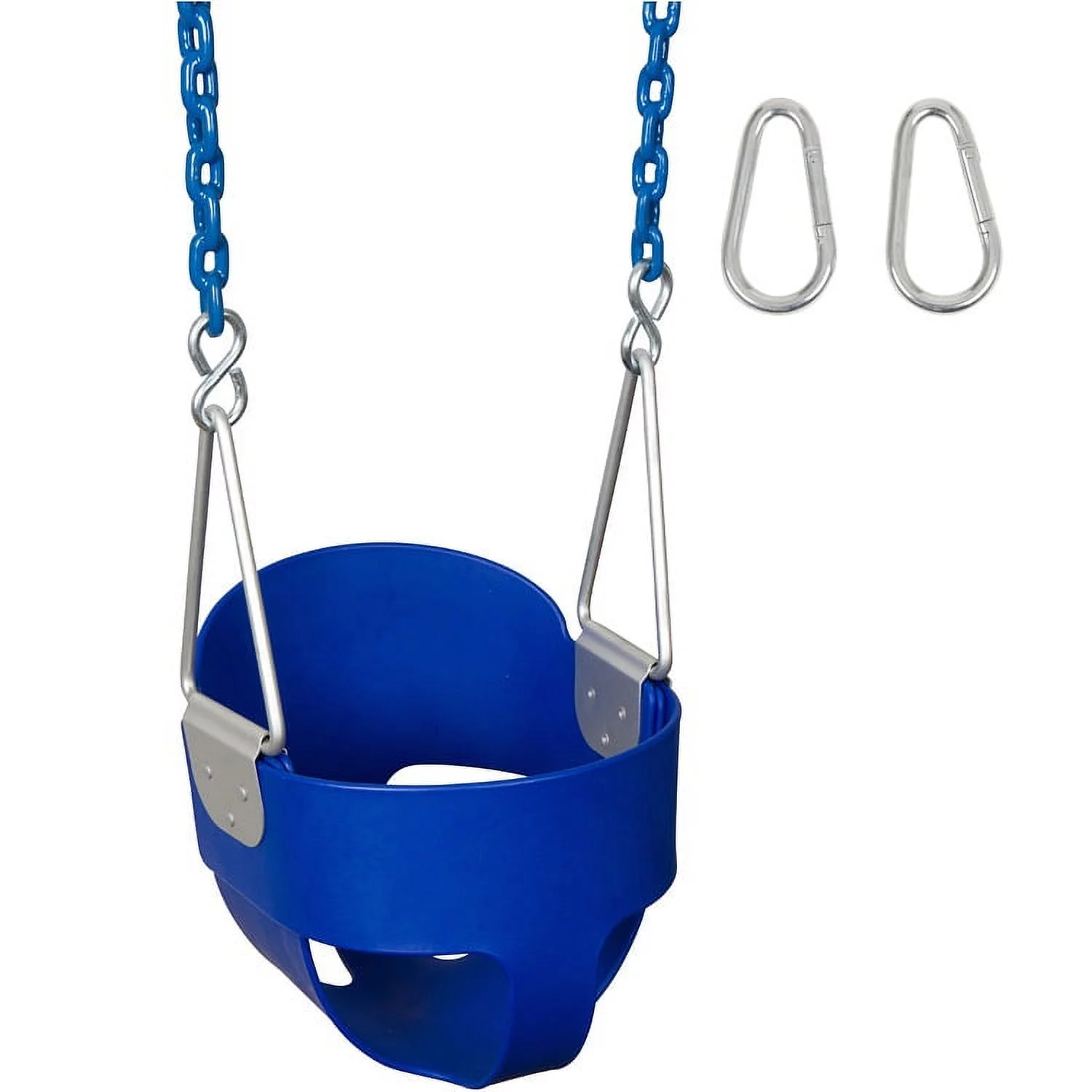 Swing Set Stuff Inc. Highback Full Bucket with 5.5 Ft. Coated Chains (Blue)