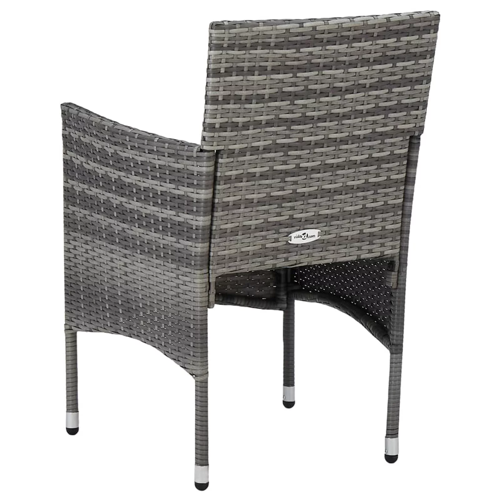Suzicca Patio Dining Chairs 2 pcs Poly Rattan Gray