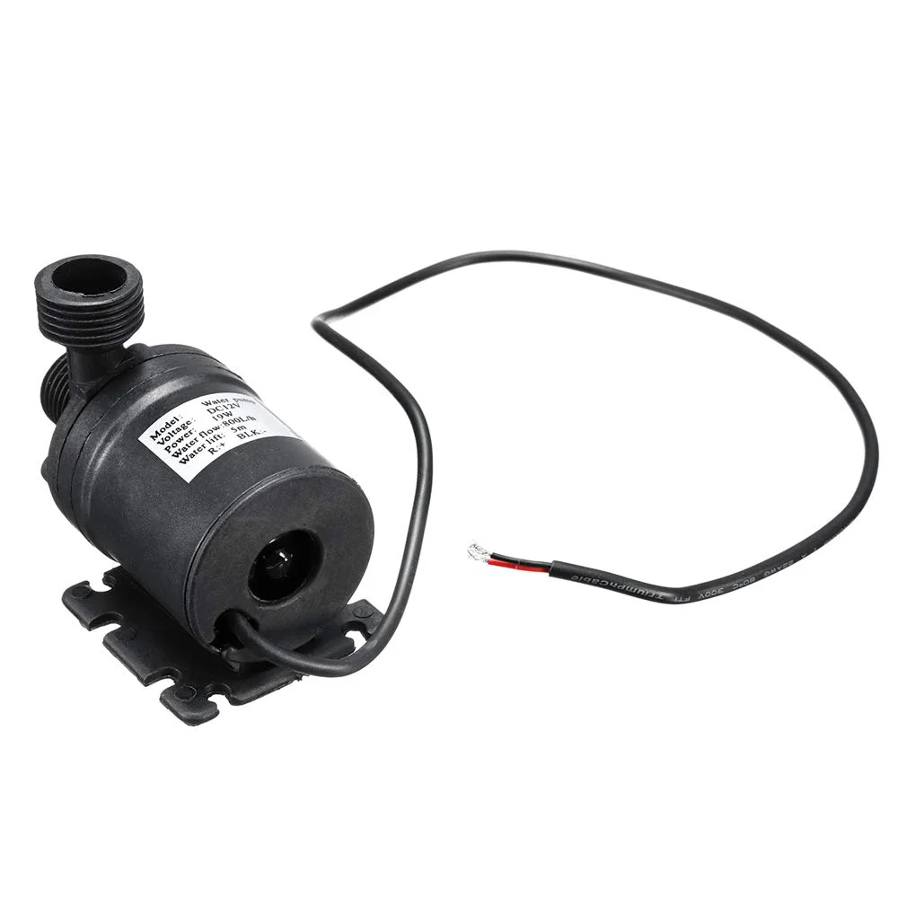 Decdeal 19W Fountain Water Pump, Mini DC 12V Lift 5M 800L/H Brushless Motor Submersible Water Pump