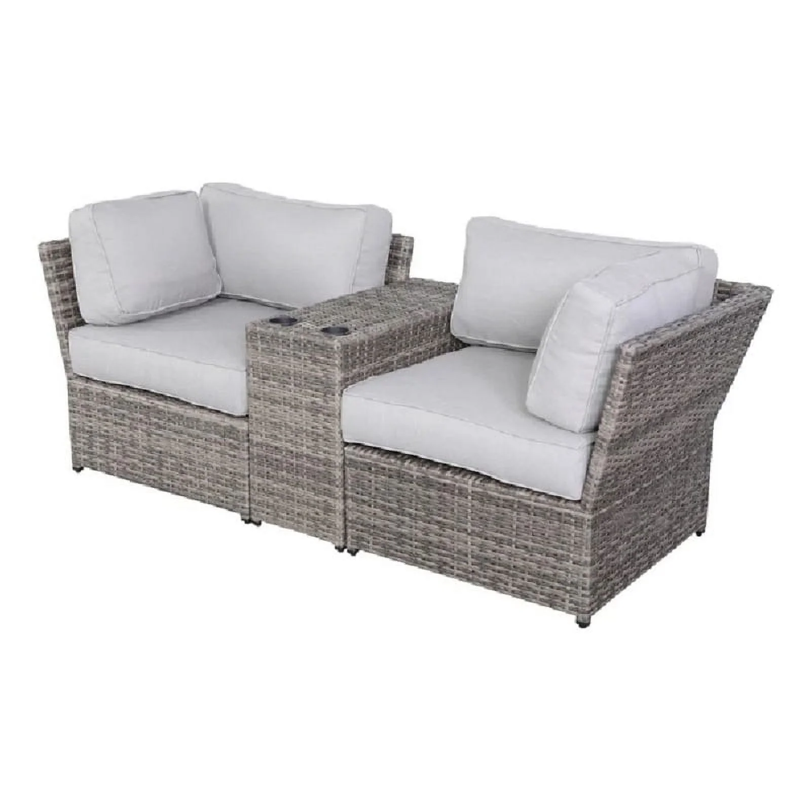 Living Source International  Wicker / Rattan 2-Person Seating Group in Gray
