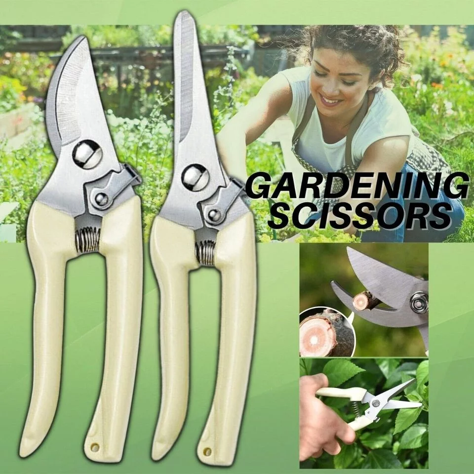 GARDEN SECRETS® (2 pack) Garden Pruning Shears Set Bypass Branch Pruner Straight Blade Scissors US