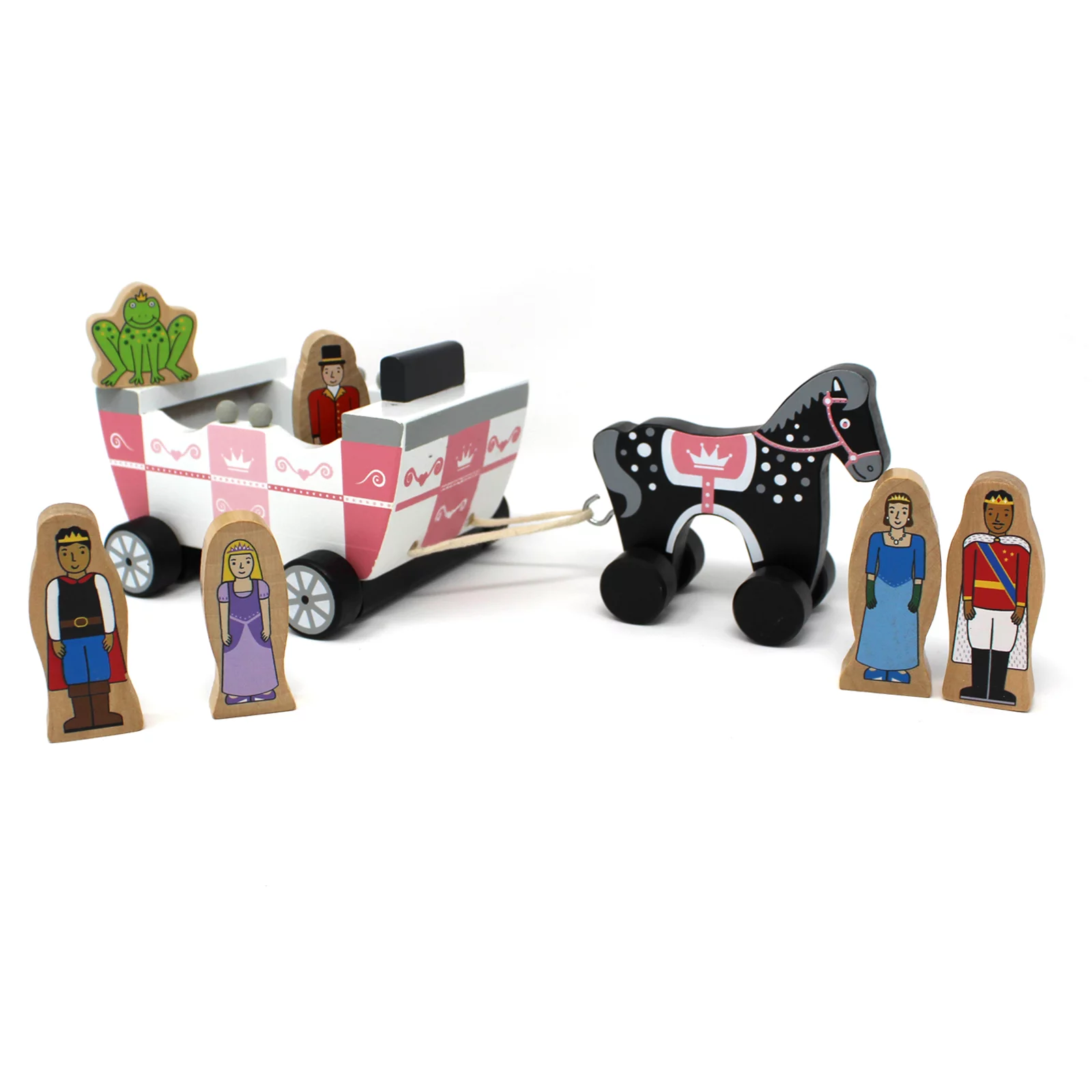Jack Rabbit Creations, Inc. Wooden Magnetic Princess Carriage Play Set