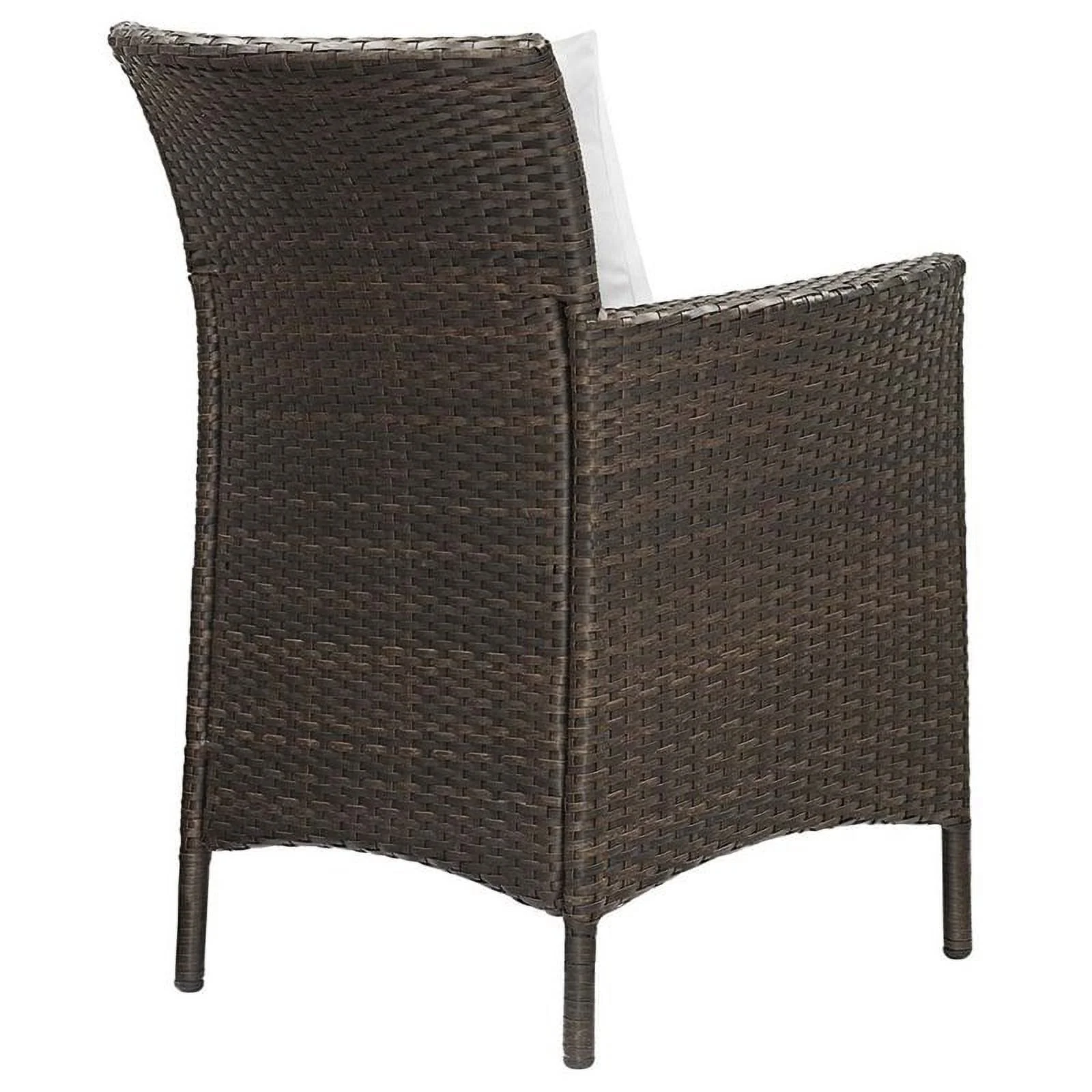 Pemberly Row  Patio Dining Arm Chair in Brown and White