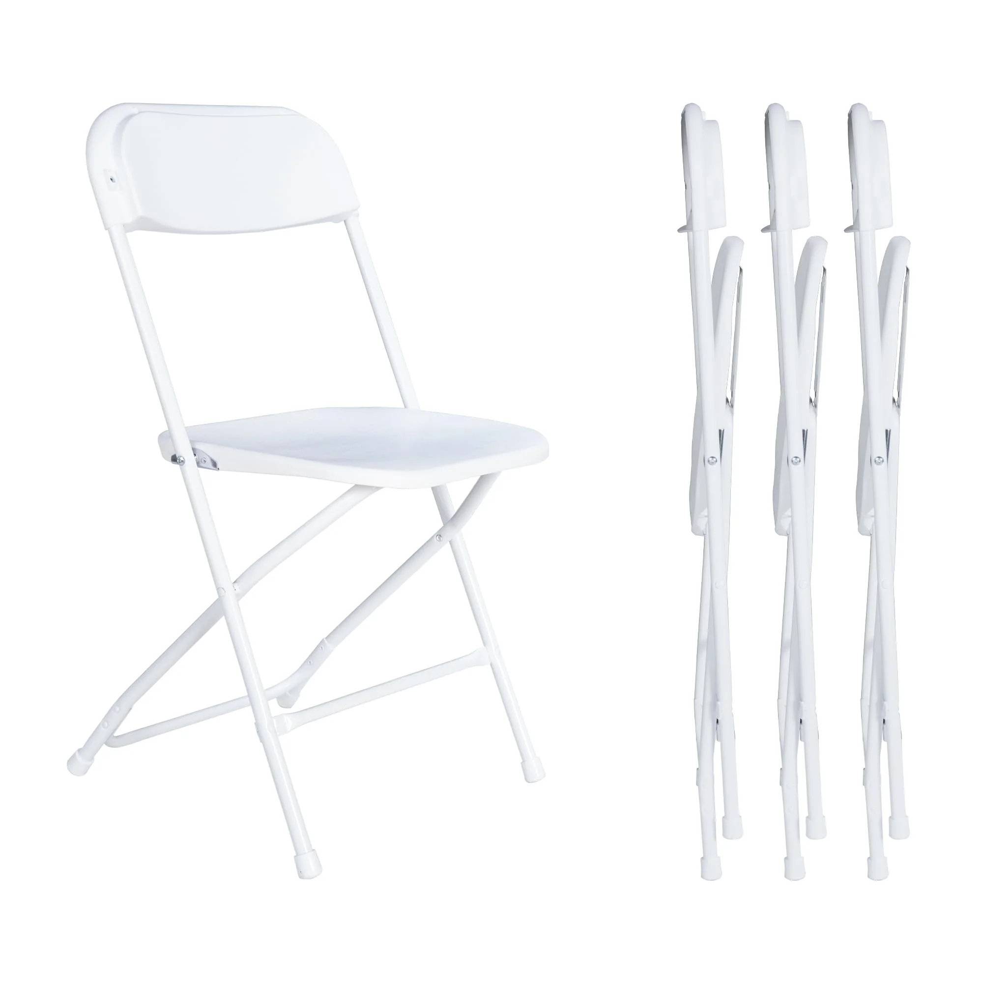 Plastic Folding Outdoor Chairs with 330LBS Weight Capacity,Comfortable Event Chair-Light Weight Folding Chairs (White,4 Pack)