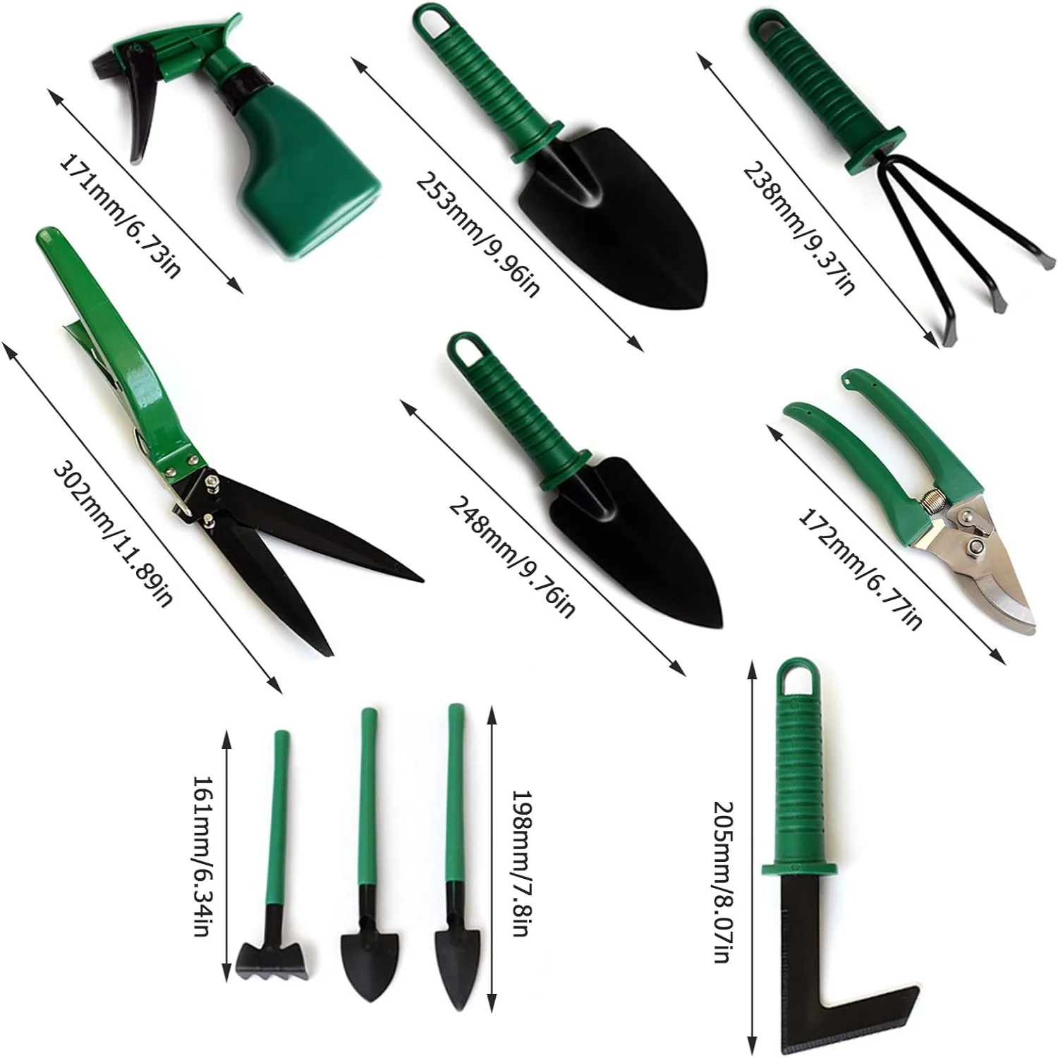 Garden Tools Set 11 Piece Gardening and Planting Kit with Carrying Case Succulent Tools Set Planting Tools Kit Including Shovel  Rake  Fork  Weeder  Trimmer Gardening Gift Set for Gardene