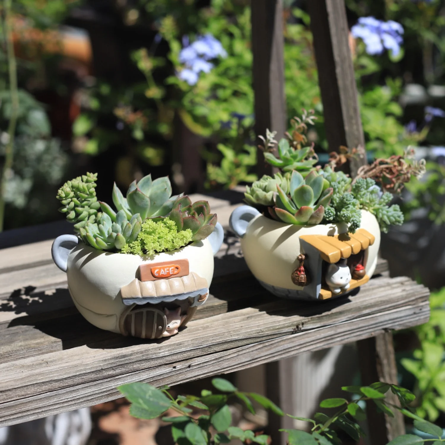 Creative Cute Pet Meaty Small Flower Pot Office Balcony Decoration Resin Flower Pot Micro Landscape Horticultural Plant Pot