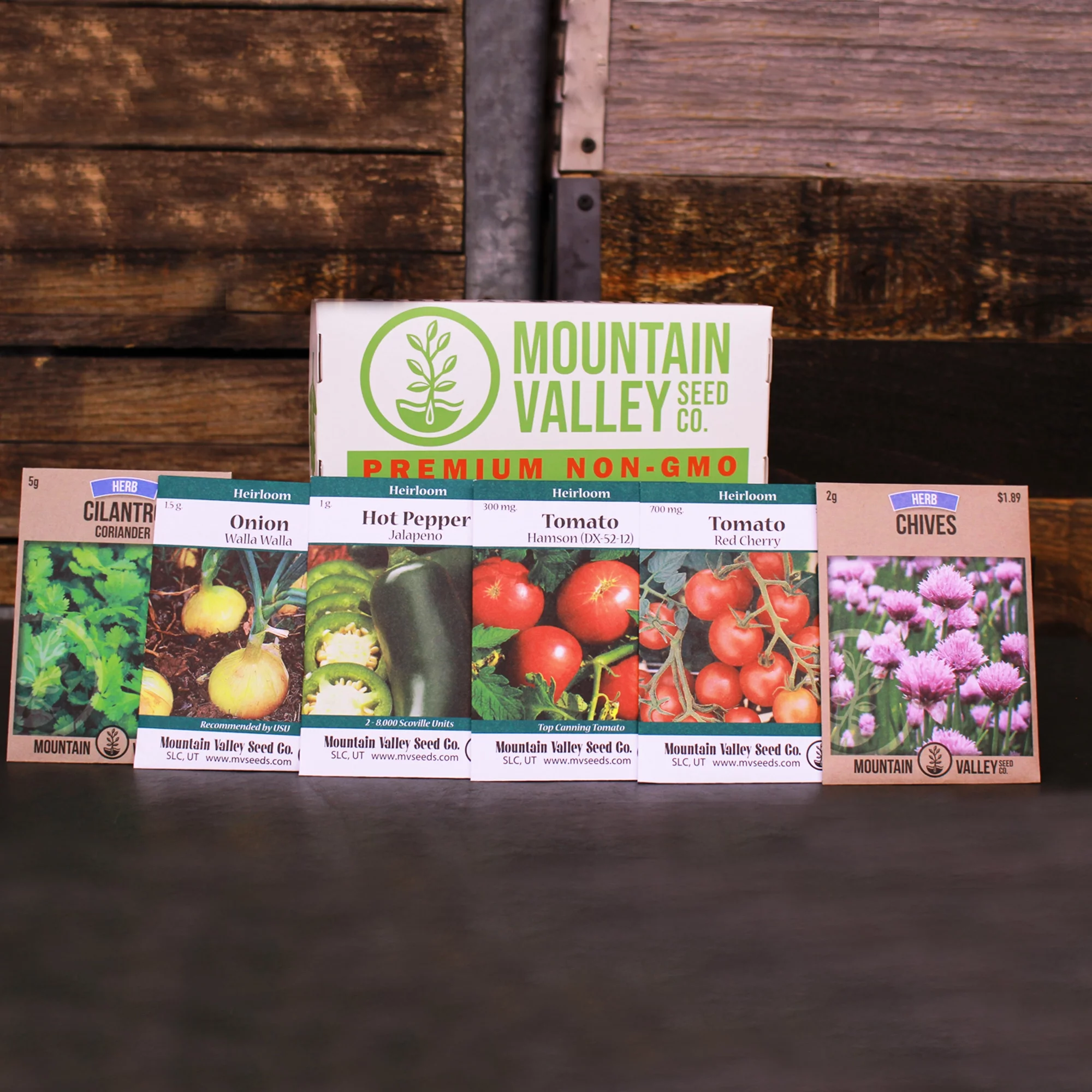 Mexican Salsa Garden Seed Collection - Basic Assortment - 6 Non-GMO Vegetable Gardening Seed Packets: Jalapeno, Tomato, Cilantro, Onion, Chives, More