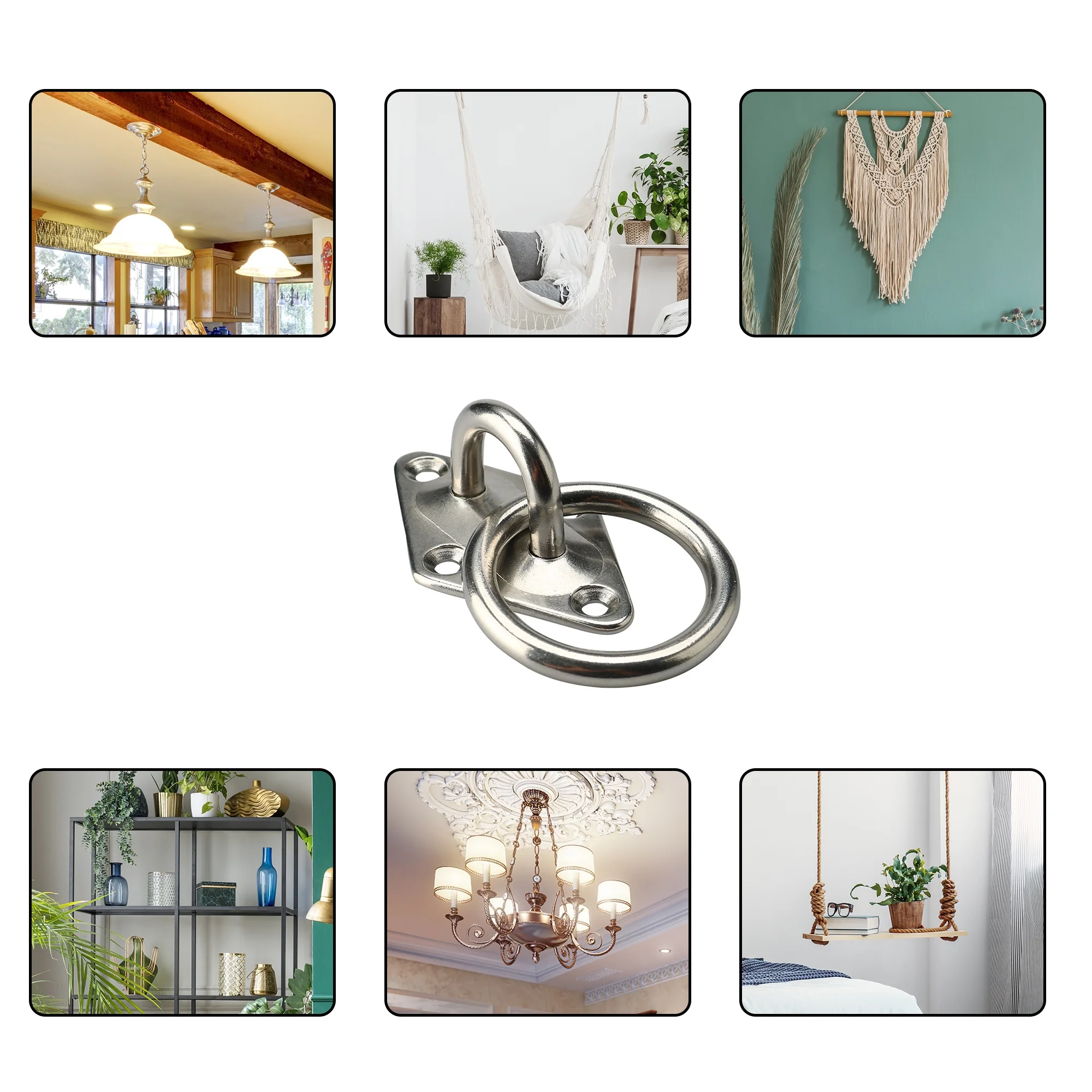 Uxcell Stainless Steel Pot Planting Hanging Ceiling Hook Hanger 65 x 38 x 28mm