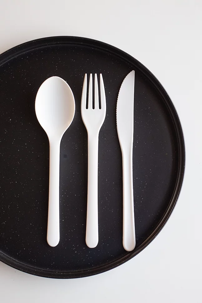 Mainstays Eco-Friendly Recycled Plastic 3-Piece Flatware Set, Vanilla Dream