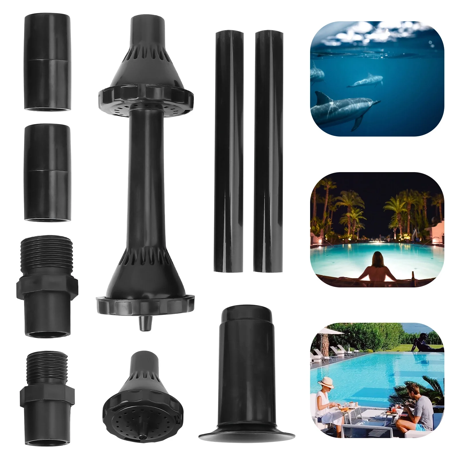 OUNONA 9PCS Fountain Pump Nozzle Set Water Spray Heads for Pond Fountain Submersible Pump Pool