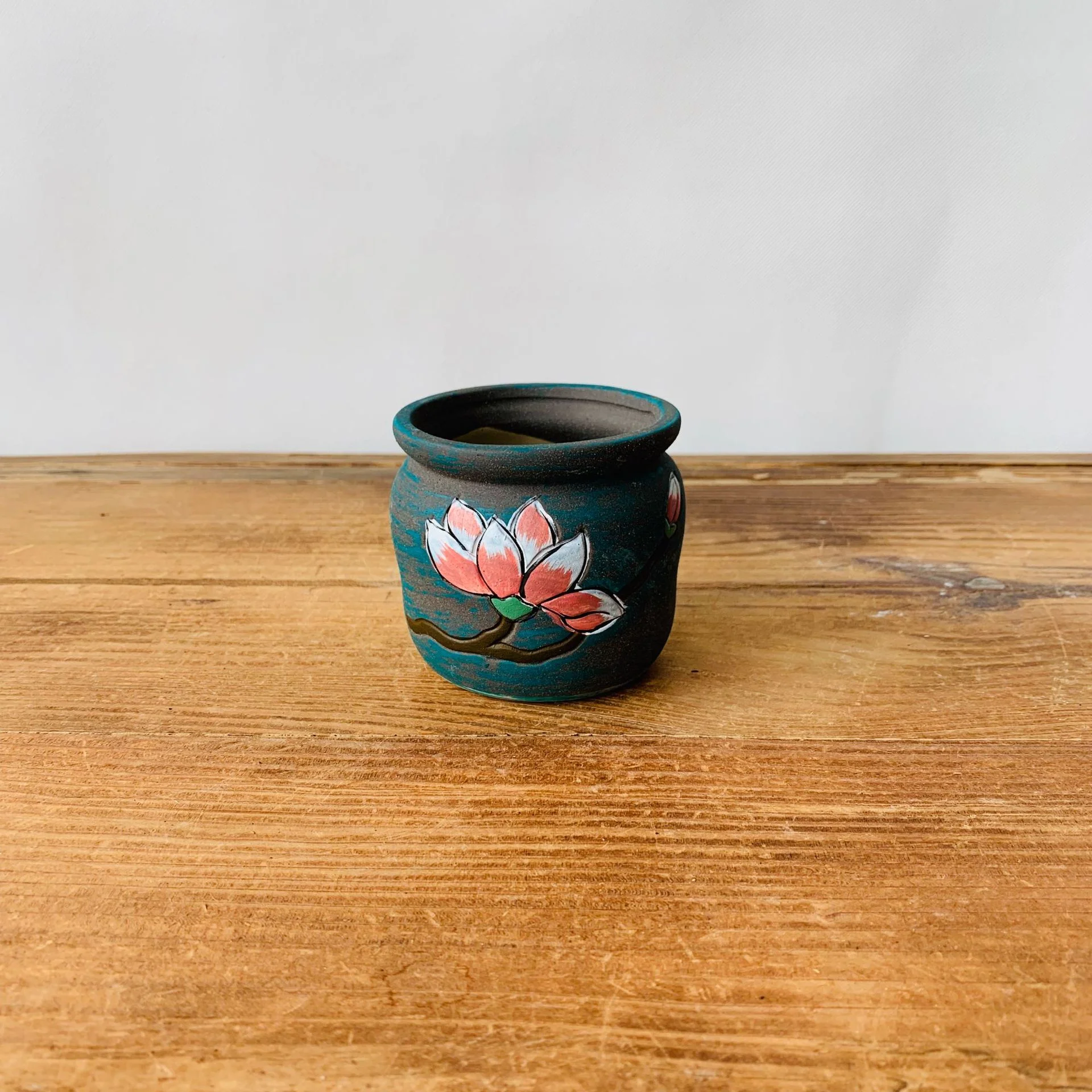 Ceramic Succulent Pot - Hand-painted Rustic Planter
