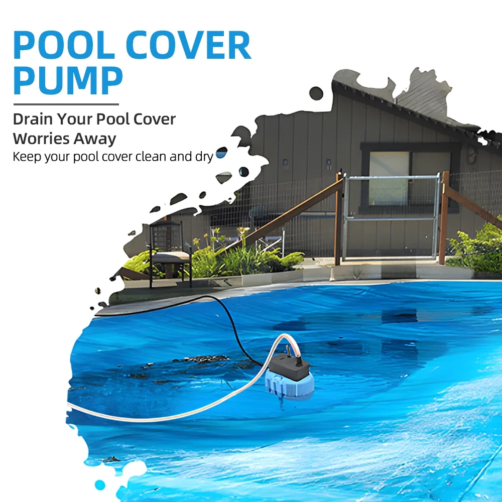 Aibecy Swimming Pool Water Removal Pump, Above Ground Submersible Sump Pump 75W 2000L/H with 16ft Drainage Hose