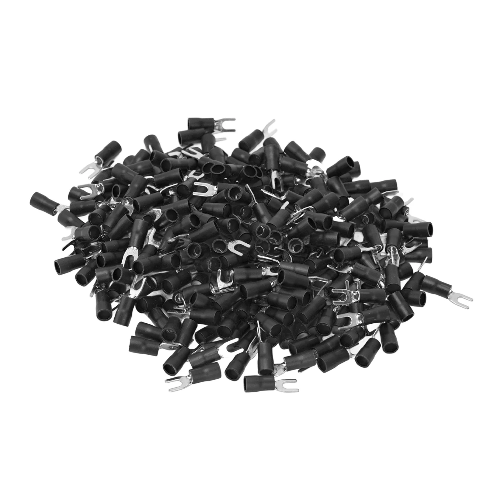 Goldmeet 300Pcs Insulated Fork Spade Terminals Copper PVC U Type Wire Connector for Transportation LightingSV2-4