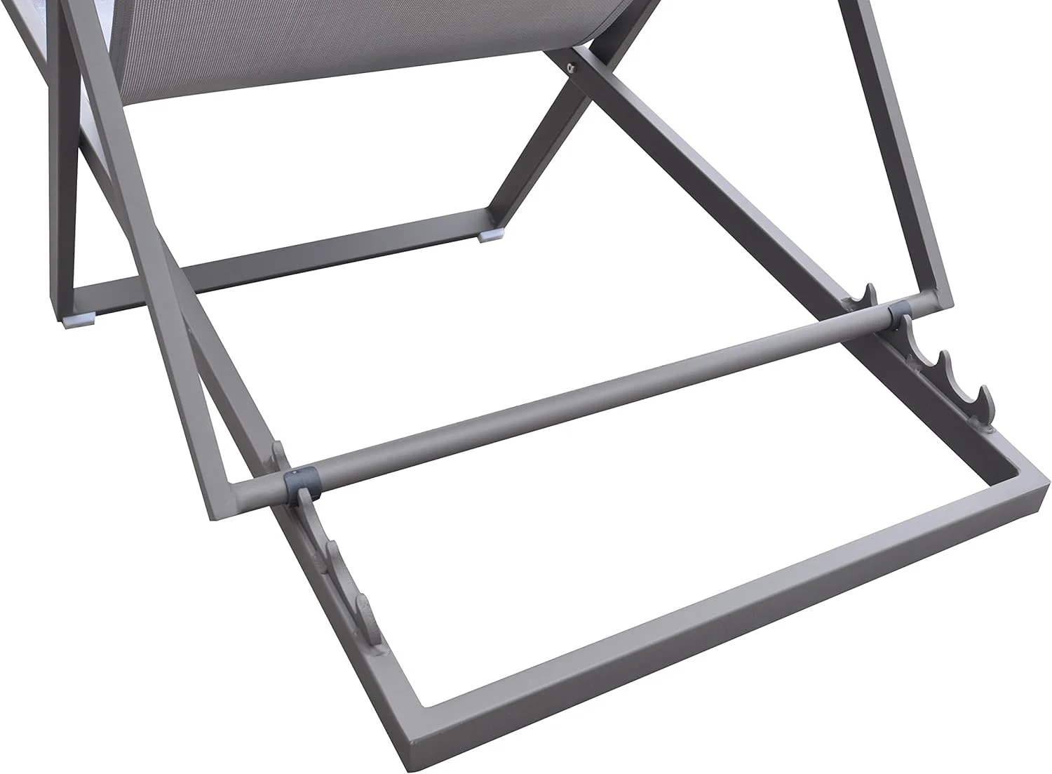 Patio Aluminum Deck Chair, Grey Powder Coated Finish