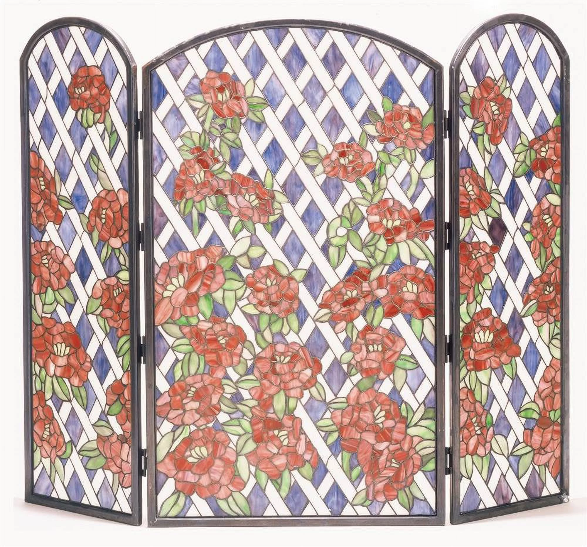 Rose Trellis Folding Fireplace Screen