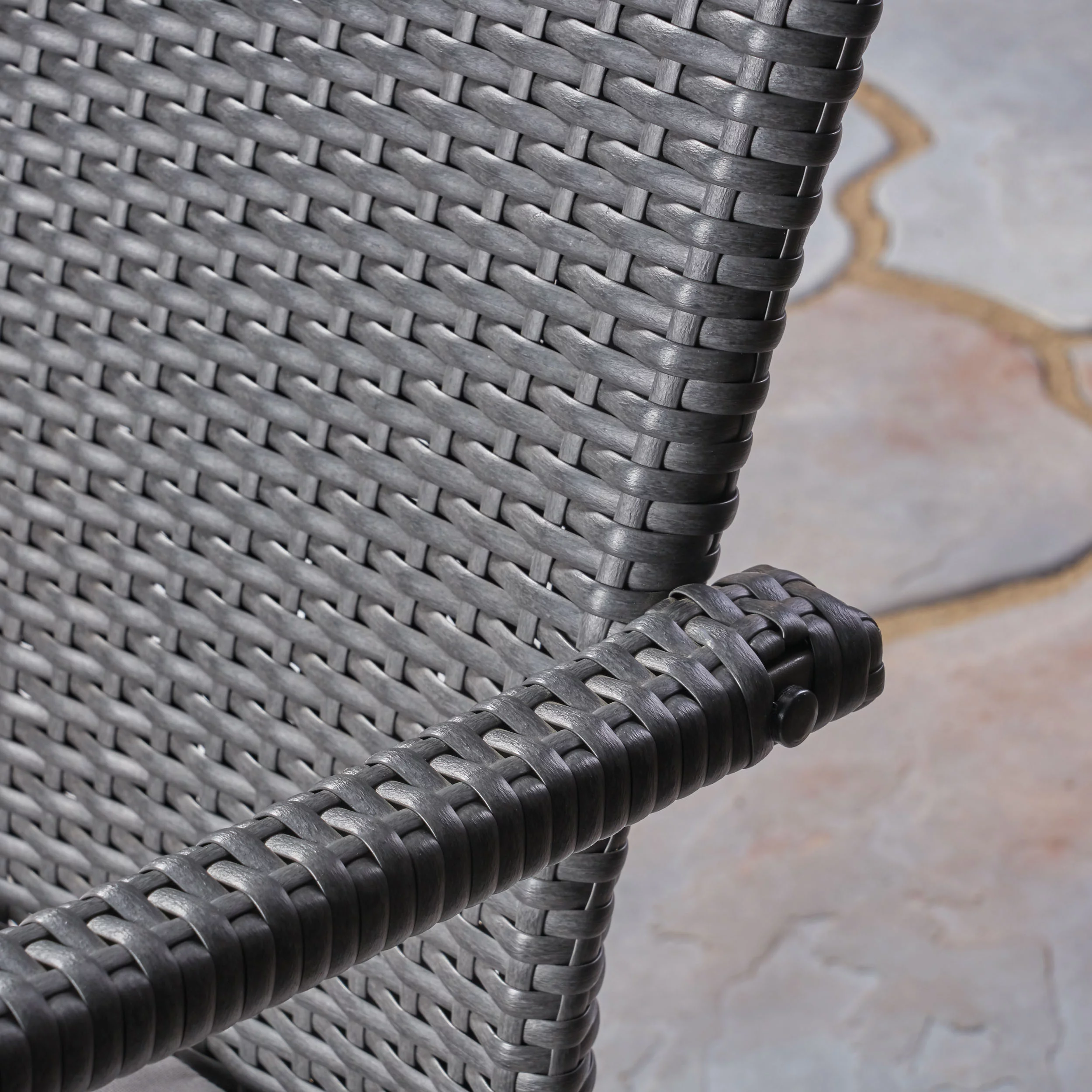 Noble House Haley 5 Piece Wooden Round Patio Dining Set in Gray