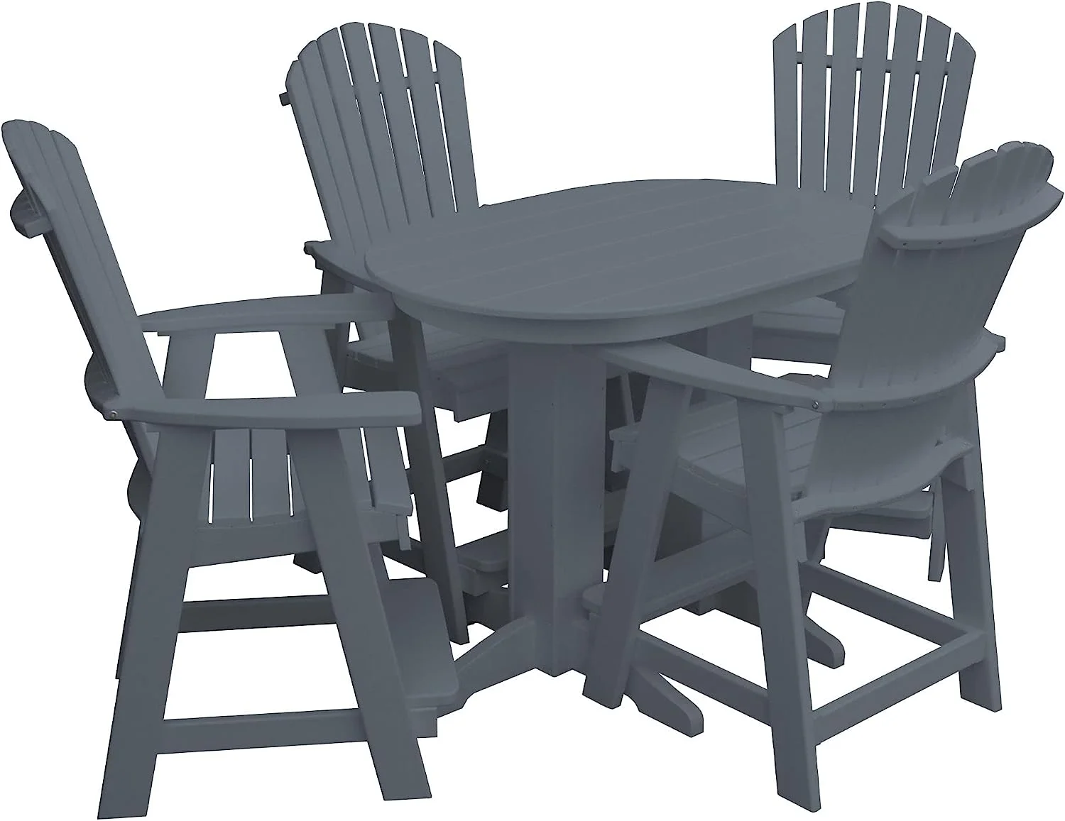 Oval Lime Green Poly 5-Piece Counter Height Table and Chair Set