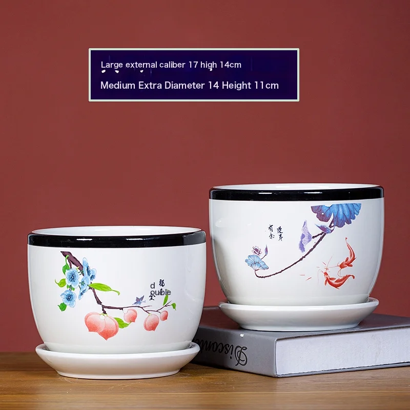 Flower Pot Ceramic Large Cartoons Green Dolo -Large Small Small Succession Plastic Flower Plant 303-Twinbird + Big Red Flower (2) Large Ceramic